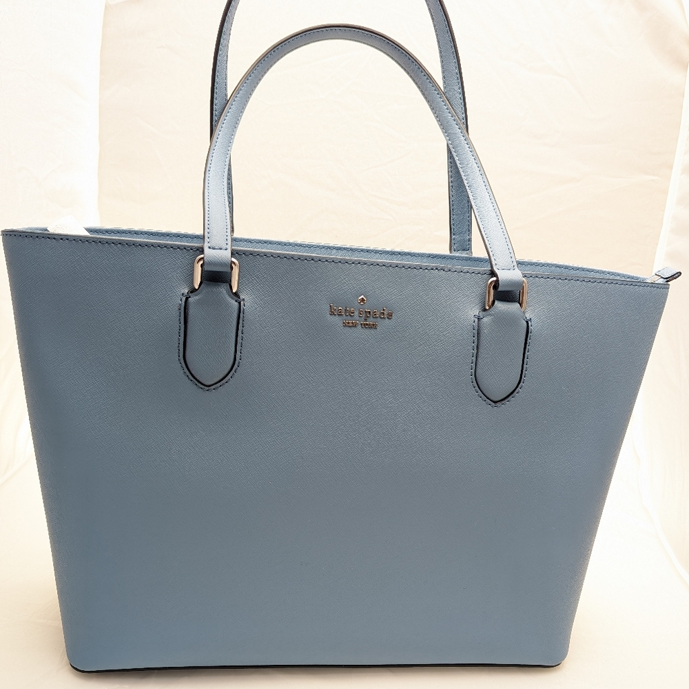 Kate Spade zip top tote laurel way in baltic sea